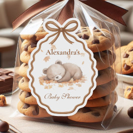 ウッドランドベビーシャワーギンガムニュートラル シール