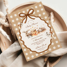 ウッドランドベビーシャワーギンガム秋