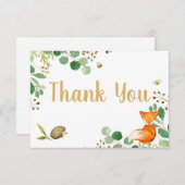 ウッドランドベビーシャワーサンキューカード エンクロージャーカード (正面/裏面)