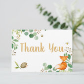 ウッドランドベビーシャワーサンキューカード エンクロージャーカード (スタンド正面)