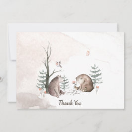 ウッドランドベビーシャワーサンキューカード サンキューカード