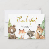 ウッドランドベビーシャワーサンキューカード サンキューカード (正面)