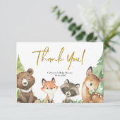 ウッドランドベビーシャワーサンキューカード サンキューカード (スタンド正面)
