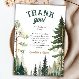 ウッドランドベビーシャワーサンキューカード サンキューカード