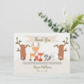 ウッドランドベビーシャワーサンキューカード 招待状 (スタンド正面)