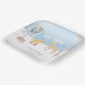 ウッドランドベビーシャワーテーマ |冬の森 ペーパープレート (傾斜あり)