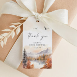 ウッドランドベビーシャワーメッセージカードありがとう素朴 ギフトタグ