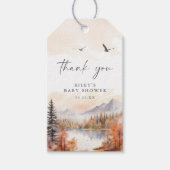 ウッドランドベビーシャワーメッセージカードありがとう素朴 ギフトタグ (正面)