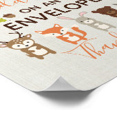 ウッドランドベビーシャワー差出人住所標識 ポスター (角)