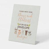 ウッドランドベビーシャワー差出人住所標識 台座サイン (正面)