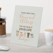 ウッドランドベビーシャワー差出人住所標識 台座サイン (インサイチュ)