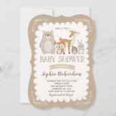 ウッドランドベビーシャワー招待状お洒落シャワー 招待状 (正面)