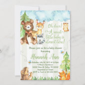 ウッドランドベビーシャワー招待状フォレストフレンド 招待状 (正面)