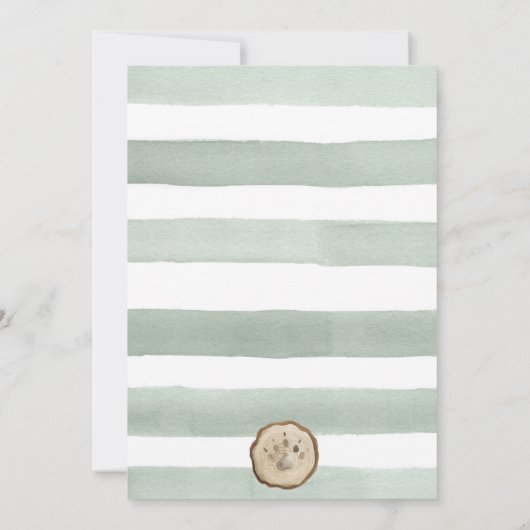 ウッドランドベビーシャワー招待状ボーイベアキツネ 招待状 (裏面)