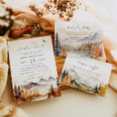 ウッドランドベビーシャワー招待状ボーイ秋山脈 招待状