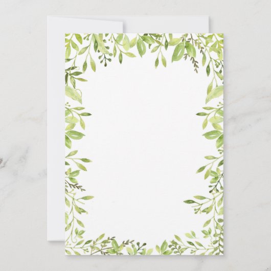 ウッドランドベビーシャワー招待状森林動物 招待状 (裏面)