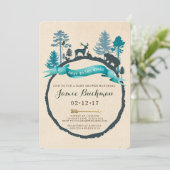 ウッドランドベビーシャワー招待状 招待状 (スタンド正面)