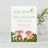 ウッドランドベビーシャワー招待状 招待状 (スタンド正面)