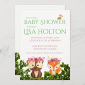 ウッドランドベビーシャワー招待状 招待状 (正面/裏面)