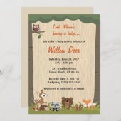 ウッドランドベビーシャワー招待状*男/女/驚き* 招待状 (正面/裏面)