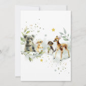 ウッドランドベビーシャワー水彩招待状 招待状 (裏面)