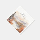 ウッドランドベビーシャワー紙ナプキンス秋山脈 スタンダードカクテルナプキン (角)