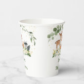 ウッドランドベビーシャワー緑金ゴールド 紙コップ (左)