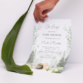 ウッドランドベビーシャワー編集可能招待状 招待状