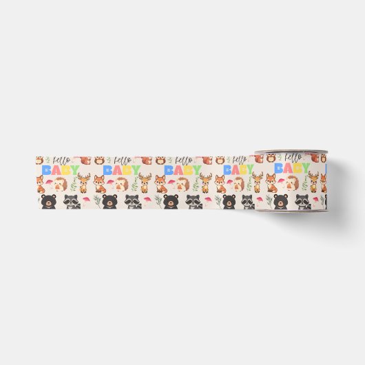 ウッドランドベビーシャワー サテンリボン (正面)