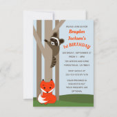 ウッドランドベビースモール誕生日招待状 招待状 (正面)