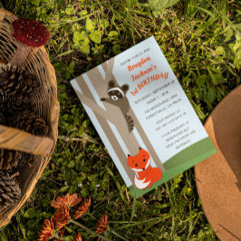 ウッドランドベビースモール誕生日招待状 招待状