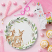 ウッドランドベビーディアベビーシャワー紙プレート ペーパープレート (パーティー)