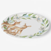 ウッドランドベビーディアベビーシャワー紙プレート ペーパープレート (アングル)