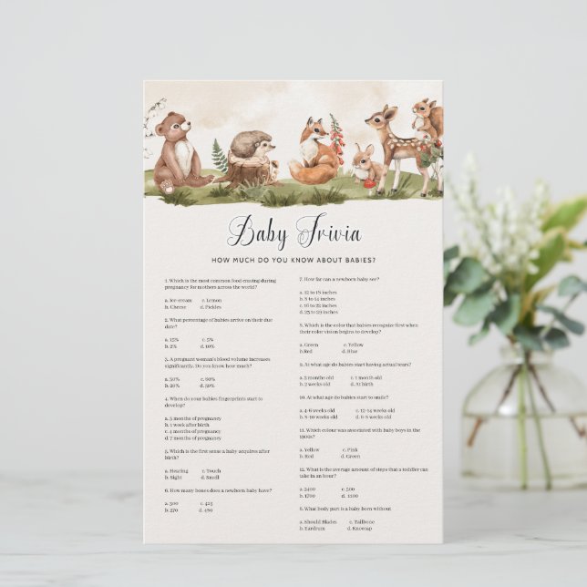 ウッドランドベビートリビアベビーシャワーゲーム (スタンド正面)