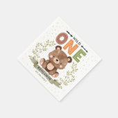 ウッドランドベビーベアワイルドワン誕生日ナプキンス スタンダードカクテルナプキン (角)