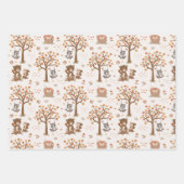 ウッドランドベビーベアーリスアライグマ赤ちゃんシャワー ラッピングペーパーシート (正面2)