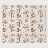 ウッドランドベビーベアーリスアライグマ赤ちゃんシャワー ラッピングペーパー (フラット)