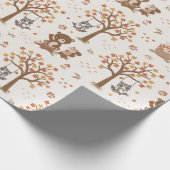 ウッドランドベビーベアーリスアライグマ赤ちゃんシャワー ラッピングペーパー (角)