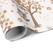 ウッドランドベビーベアーリスアライグマ赤ちゃんシャワー ラッピングペーパー (ロールコーナー)