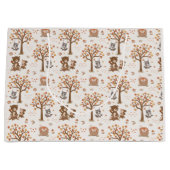 ウッドランドベビーベアーリスアライグマ赤ちゃんシャワー ラージペーパーバッグ (正面)