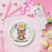 ウッドランドベビーベア第1誕生日紙プレート ペーパープレート (パーティー)