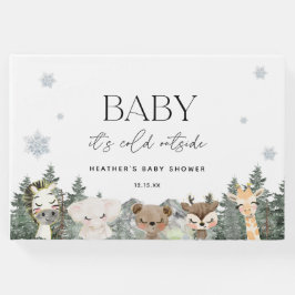 ウッドランドベビーベビーシャワー外は寒い ゲストブック