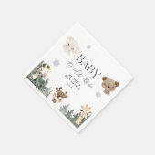 ウッドランドベビーベビーシャワー外は寒い スタンダードカクテルナプキン (角)