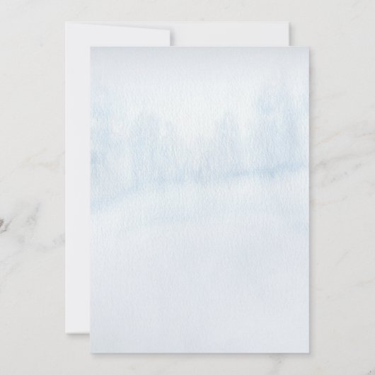 ウッドランドベビーベビーシャワー外は寒い 招待状 (裏面)