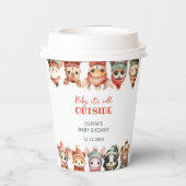 ウッドランドベビーベビーシャワー外は寒い 紙コップ (裏面)