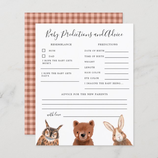 ウッドランドベビー予測及びアドバイス (正面/裏面)