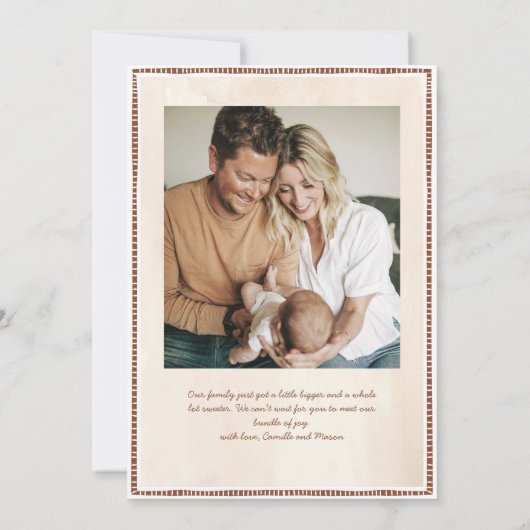 ウッドランドベビー写真誕生のお知らせ 案内状 (裏面)