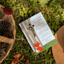 ウッドランドベビー大型ベビーシャワー招待状