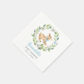 ウッドランドベビー子鹿の赤ちゃんシャワー スタンダードカクテルナプキン (角)