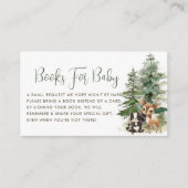 ウッドランドベビー少年アドベンチャーベビーシャワー用の本 エンクロージャーカード (正面)